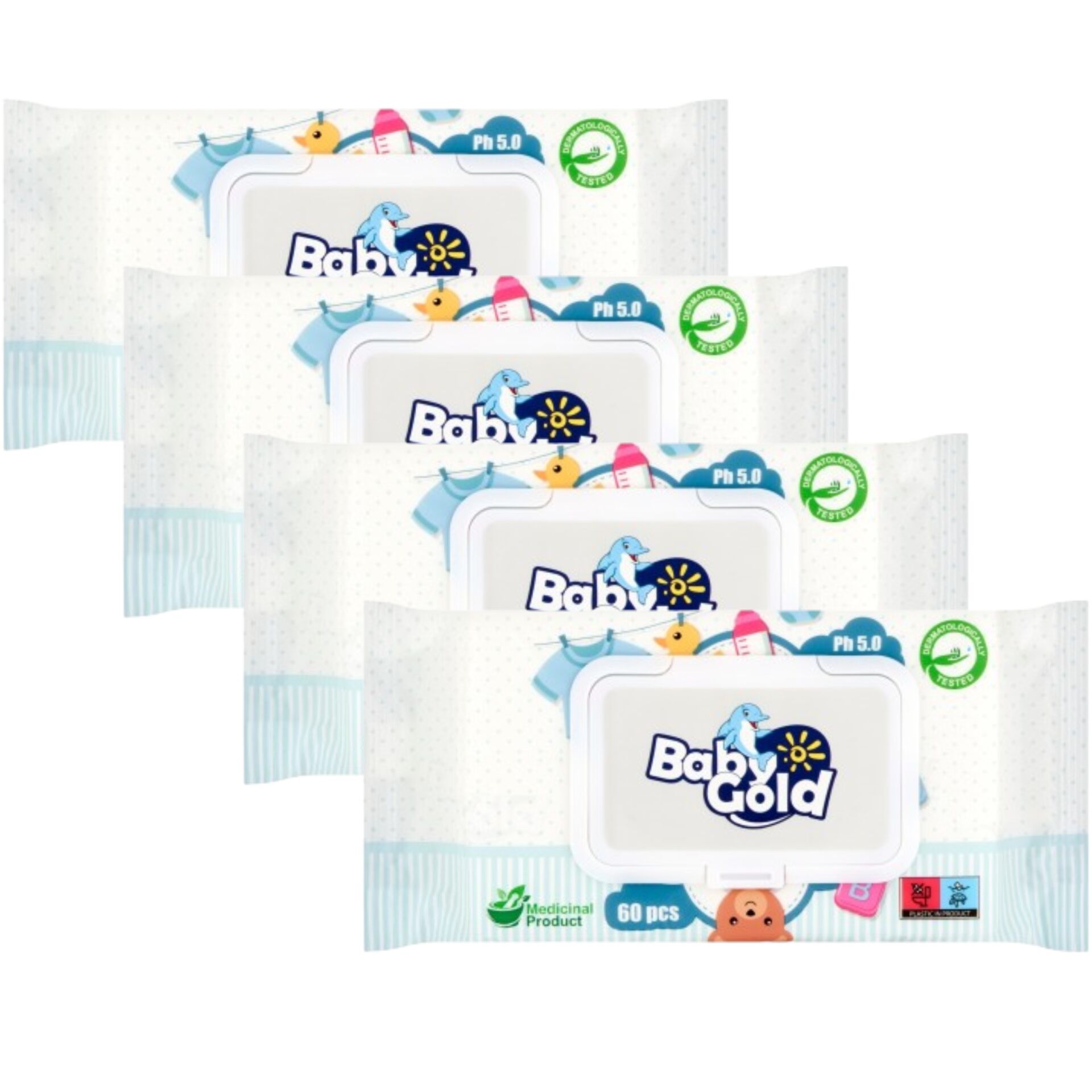 E-shop Baby Gold hygienické vlhčené obrúsky 4x60ks