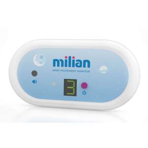 Milian Lite Baby-Bewegungsmonitor, weiß, mit Display, das 3 anzeigt, mit Mond- und Stern-Symbolen - Babyfone & Atemüberwachungsgeräte und Schutzgitter