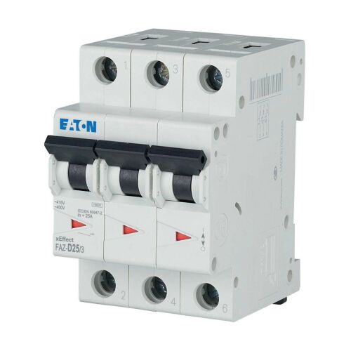 Kismegszakító 3P D 25A 15kA AC FAZ D25/3 278898 176170129 - Áram-védőkapcsoló