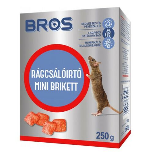 Bros Rágcsálóirtó paraffinos blokk 250g, hatékony rágcsálóirtó szer beltéri és kültéri használatra - Kártevőirtó