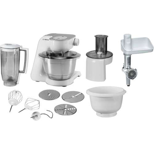 Robot kuchenny Bosch MUM58258 z akcesoriami: blender, maszynka do mięsa, szatkownica, misa do mieszania i trzepaczki