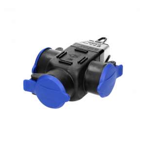 Orno OR-AE-1346(GS) 3-way Schuko extension socket with blue protective covers - Power Strip