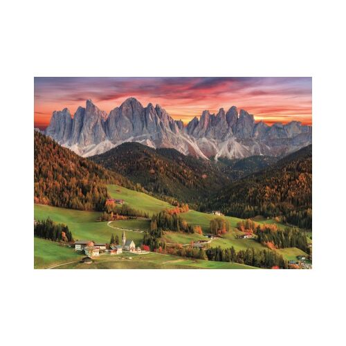 Val di Funes Landschaft. Clementoni 2000 Teile Puzzle Bild.