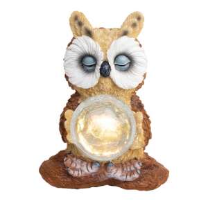Solarbetriebene Eulen-Gartenfigur mit LED-Licht, Home by Somogyi MX 637 - Garten