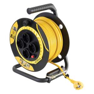 Stanley 25m-es kábeldob 4 aljzattal, sárga - Hosszabbító