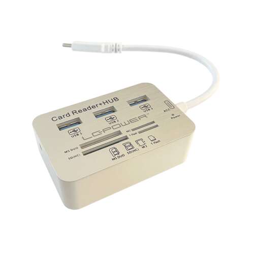 Conector de alimentare LC-Power LC-HUB-C-CR USB 3.2 Gen 1 (3.1 Gen 1) Type-C 5000 Mbps