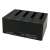 LC-Power LC-DOCK-U3-4B 4-Bay SATA HDD/SSD Docking Station, schwarz, Rückansicht, zeigt Anschlüsse und Verbindungen