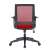 Front view of bluering® Smart red office chair with mesh backrest and black armrests