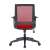 Front view of bluering® Smart red office chair with mesh backrest and black armrests