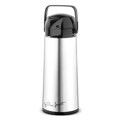 Lamart LT4037 stainless steel thermos with black lid and handle
