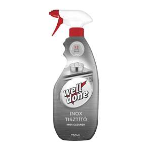 Well Done Inox tisztító, 750 ml-es szórófejes palack rozsdamentes acél felületek tisztításához - Well Done