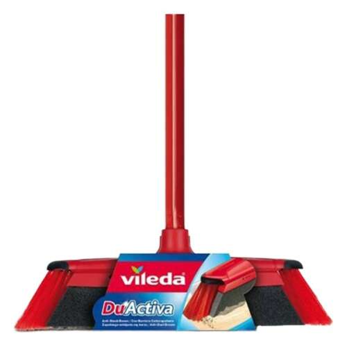 Vileda DuActiva Besen mit rotem Stiel und schwarzen Borsten