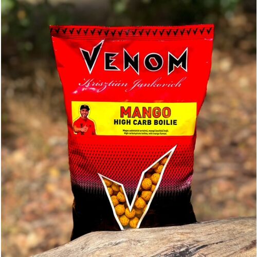 Feedermania Venom magas szénhidráttartalmú mangó bojli, 14mm horgászcsali pontyoknak - Etető bojli