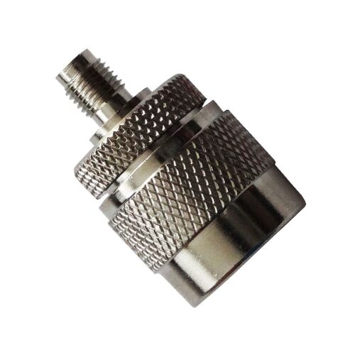 Szögletes nézet az SMA-F - N antenna adapterről, RF csatlakozó - Elektromos és hálózati csatlakozó