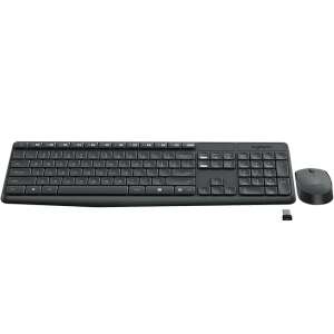Logitech MK235 Комплект безжична клавиатура и мишка, черен - Logitech Клавиатура