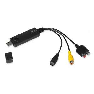 Mediatech MT4169 VHS-ről DVD-re konverter, USB 2.0, Video Grabber, Analóg-digitális átalakító, VHS kazetták DVD-re konvertálása, Régi videók digitalizálása, VHS átvitele számítógépre - Media-Tech