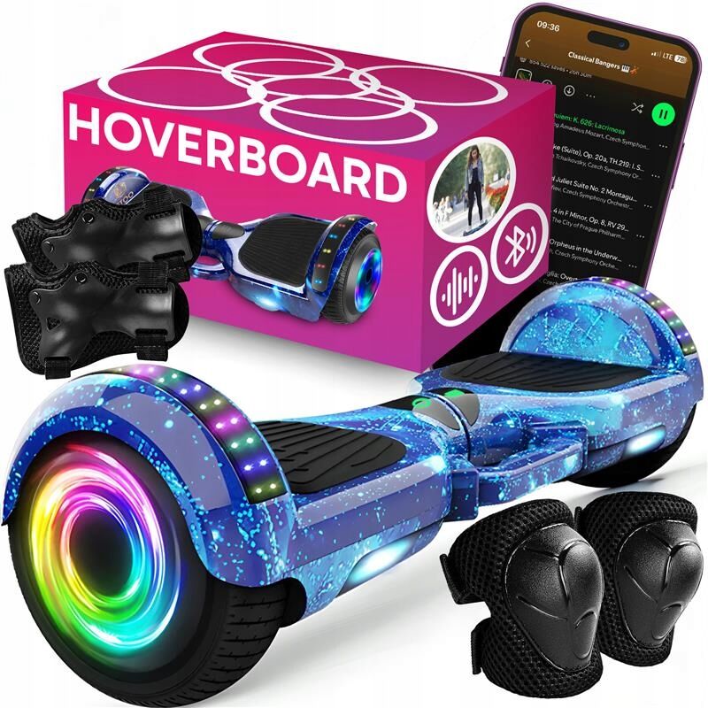 E-shop Retoo 10" LED Hoverboard s Bluetooth reproduktorom - Modrý