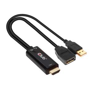 CLUB3D HDMI 2.0 auf DisplayPort 1.2 4K60Hz HDR M/F aktiver Adapter - Club3D