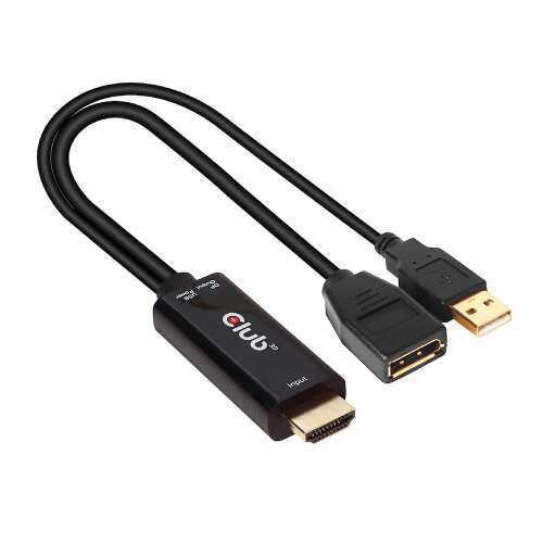 CLUB3D HDMI 2.0 TO DISPLAYPORT 1.2 4K60HZ HDR M/F ACTIVE ADAPTER Fekete