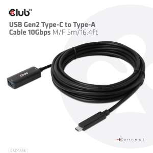 Club3D CAC-1536 USB-C - USB-A kábel, 5m, USB4 Gen 3x2 - Kábel