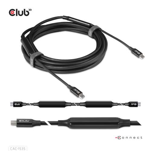 Club 3D CAC-1535 USB-C zu USB-C aktives Kabel, 5 Meter lang