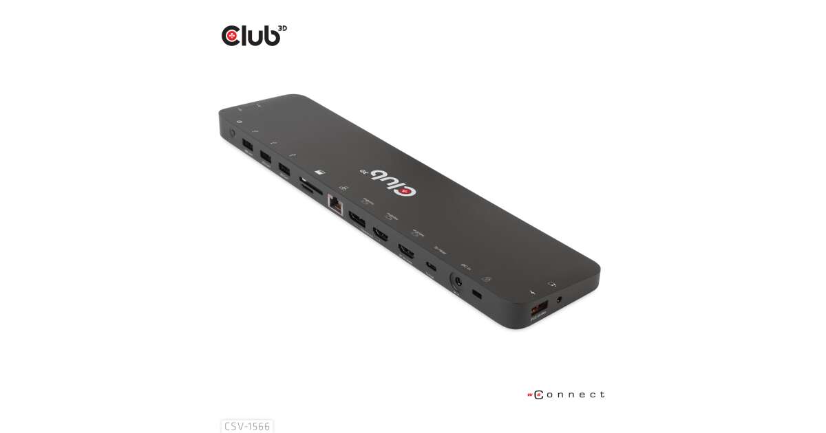 CLUB3D CSV-1566 dokovacia stanica a replikátor portov Dokovanie USB 3.2 Gen 1 (3.1 Gen 1) Type-C Čierna (CSV-1566) 82543009