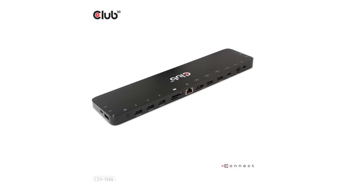 CLUB3D CSV-1566 dokovacia stanica a replikátor portov Dokovanie USB 3.2 Gen 1 (3.1 Gen 1) Type-C Čierna (CSV-1566) 82543009