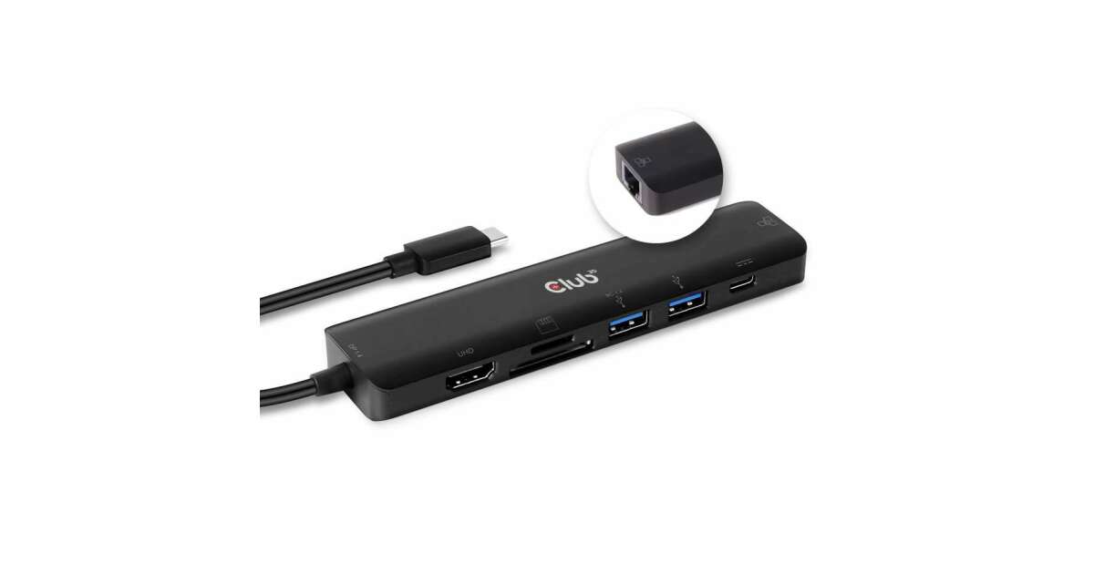 CLUB3D CSV-1592 Docking Station and Port Replicator Docking USB 3.2 Gen 1 (3.1 Gen 1) Type-C Black 44080493