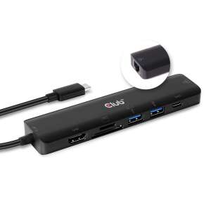 Stație de andocare Club3D CSV-1592 USB-C cu porturi HDMI, USB 3.0 și Ethernet - Docking stations