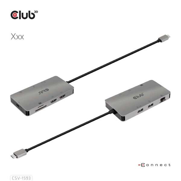 CLUB3D CSV-1593 hálózati csatlakozó USB 3.2 Gen 1 (3.1 Gen 1) Typ...