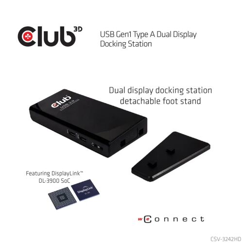 CLUB3D SenseVision USB3.0 Dual Display Docking Station (CSV-3242HD) (CSV-3242HD)