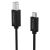 Wozinsky USB-B - USB-C kábel közelkép, fekete csatlakozók