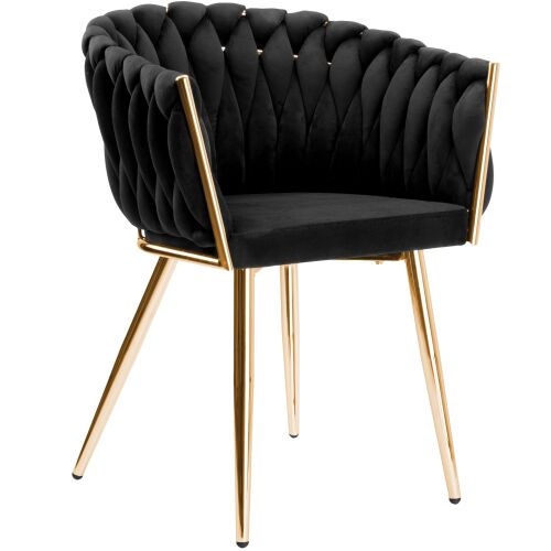 COFTON Gold VELVET fekete bársony szőtt szék 159329029 - Étkező szék