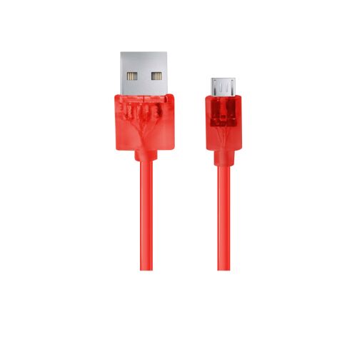 ESPERANZA EB184R MICRO USB 2.0 KÁBEL AB M/M 1.0M PIROS ÁTLÁTSZÓ 153447639 - USB kábel