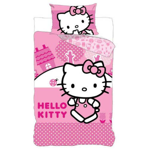 Hello Kitty rózsaszín ágyneműhuzat gyerekeknek, párnahuzattal és paplanhuzattal - Ágynemű - ovi