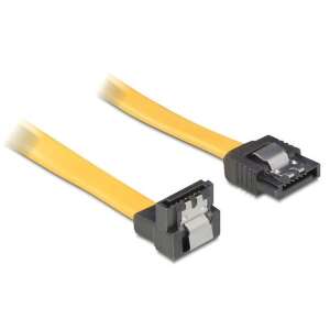 DeLOCK 0.5m SATA Cable, yellow, 3Gb/s, right angle connector - Computers and Accessory