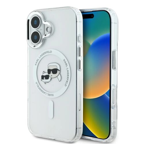 Karl Lagerfeld IML K&CH Heads Metal Frame MagSafe tok iPhone 16 Plus készülékhez átlátszó 153629229 - Karl Lagerfeld