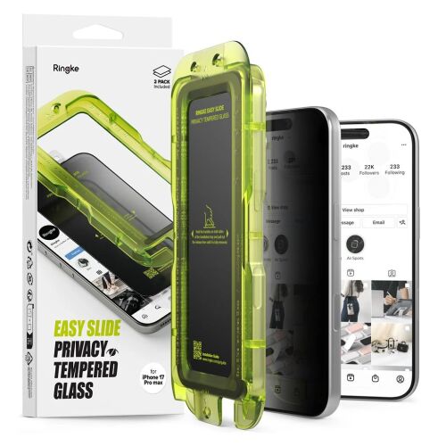 RINGKE Easy Slide Privacy kijelzővédő (2-Pack) iPhone 17 Pro készülékhez