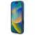 Guess tok Grained Printed Flower Pattern MagSafe iPhone 16 Pro készülékhez kék 153652925
