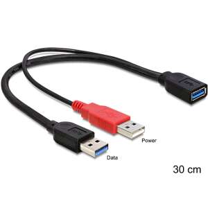 Delock 83176 USB 3.0-A anya > USB 3.0-A apa + USB 2.0-A apa kábel - 30cm 44096836 