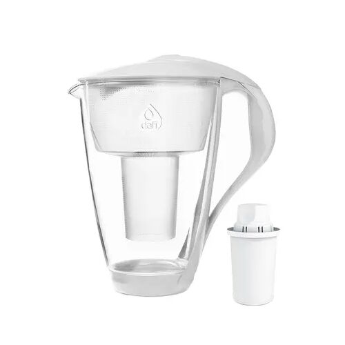 Dafi Crystal Classic 2L Cană Filtrantă Apă din Sticlă Albă cu Filtru Suplimentar