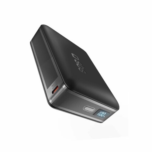 SBS HD 30W 10000mAh Power Bank, fekete, ferde nézet - Külső akkumulátor és powerbank