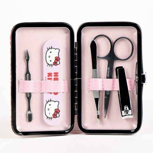 Kinyitott Hello Kitty manikűr szett, teljes körömápoló készlet Hello Kitty részletekkel - Hello Kitty