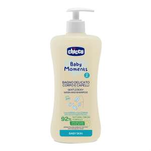 Chicco Baby Moments Gentle Body Wash and Shampoo for Baby Skin, 500ml, with Oat Extract and Vegetable Glycerin, pH Neutral - Kids' Shampoo