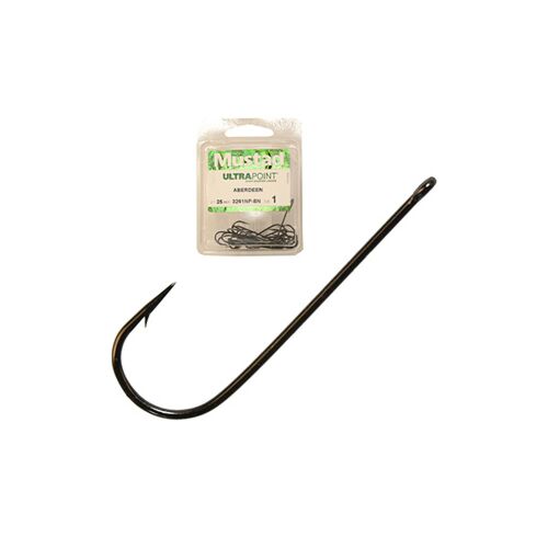 Mustad Aberdeen horgászhorgok 4-es méret, 12 darabos csomag, ideális élő csali horgászathoz - Mustad