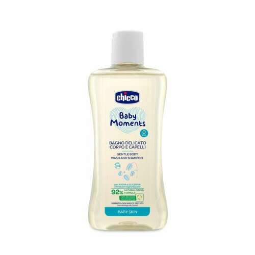 Baie și șampon 200 ml - pentru pielea nou-născutului cu extract de ovăz și glicerină vegetală, pH neutru 43862970