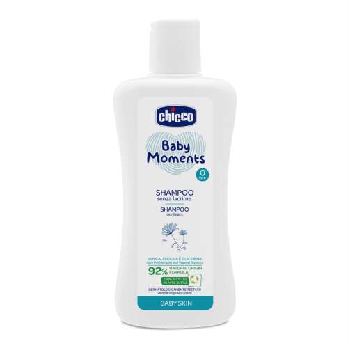 Chicco Baby Moments Tear-Free Shampoo for Babies with Calendula and Vegetable Glycerin, 200 ml