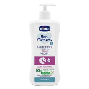 Chicco Baby Moments Relax Kúpeľový gél, 500 ml, bez sĺz, jemný, s výťažkom z ibišteka a rastlinným glycerínom, 93% prírodného pôvodu, dermatologicky testovaný, pre detskú pokožku - Doplnky na kúpanie