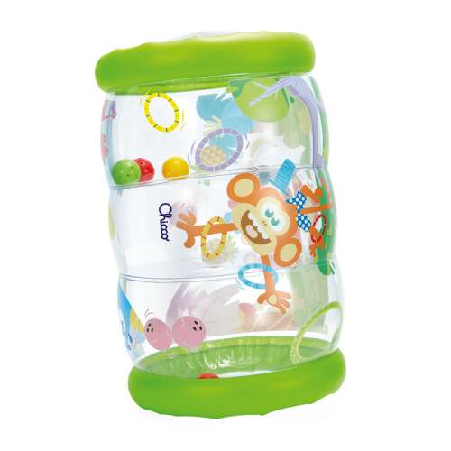 Chicco Fit & Fun Jungle Musical Roller, inflatable baby toy, encourages crawling, with colorful balls and jungle animals