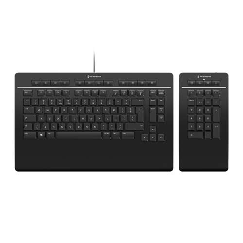 Tipkovnica 3Dconnexion Keyboard Pro s Numpad, crna, tipkovnica pune veličine s odvojenom numeričkom tipkovnicom, USB, bežična, Bluetooth